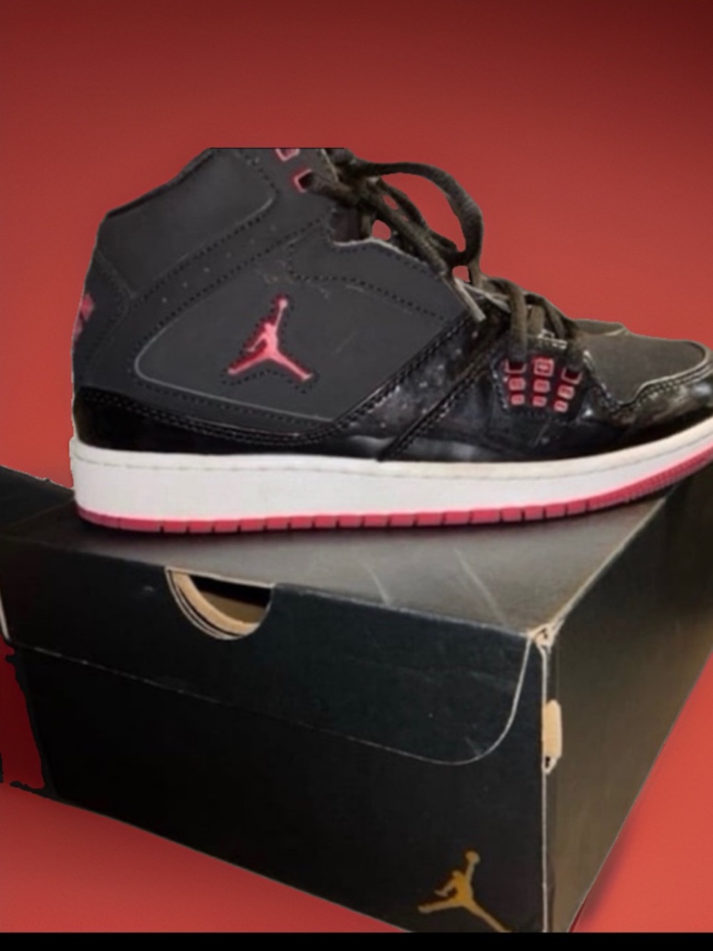 Jordan Air Jordan Mid Top sneakers black/gray/red, Youth US 4.5Y EU 36.5